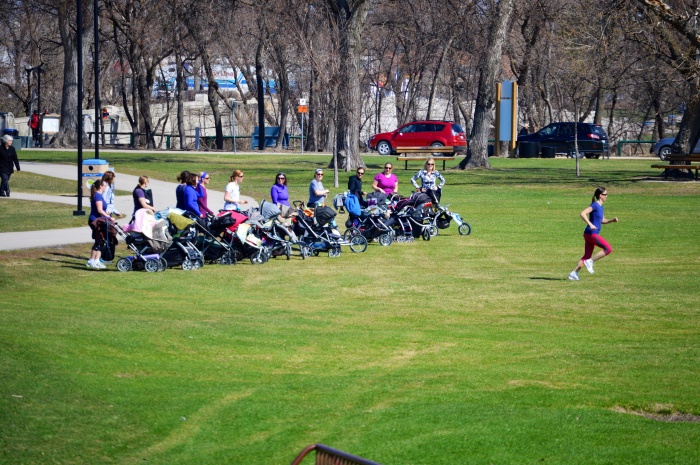 The first thing we noticed was that there were an increase in mothers pushing strollers. 