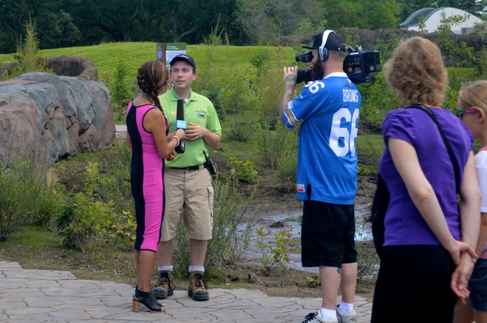 Even late in the day the media was still interviewing the zoo employees. 