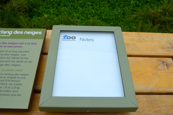 These note pads are new.  I think we will start to see notes about the animals on them from the zoo keepers soon.